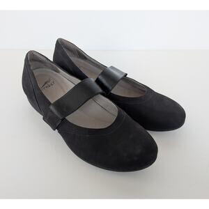 Dansko Kendra Womens Black Leather Suede Mary Jane Ballet Shoes Size 37 EU 7 US